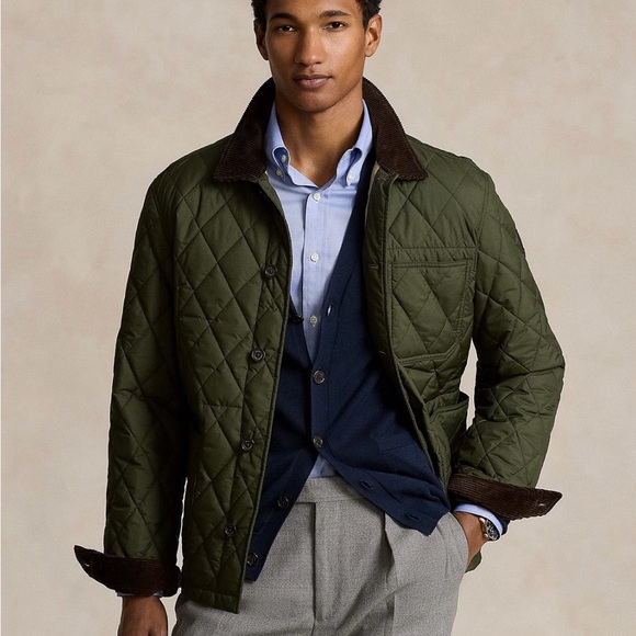 New Polo Ralph Lauren Beaton Quilted Jacket Mens Size XL olive - Picture 6 of 8